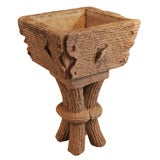 Carved Stone Tree-Form Planter/Table Base