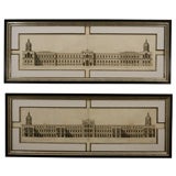 TWO  ENGRAVINGS OF WHITEHALL BY COLEN CAMPBELL