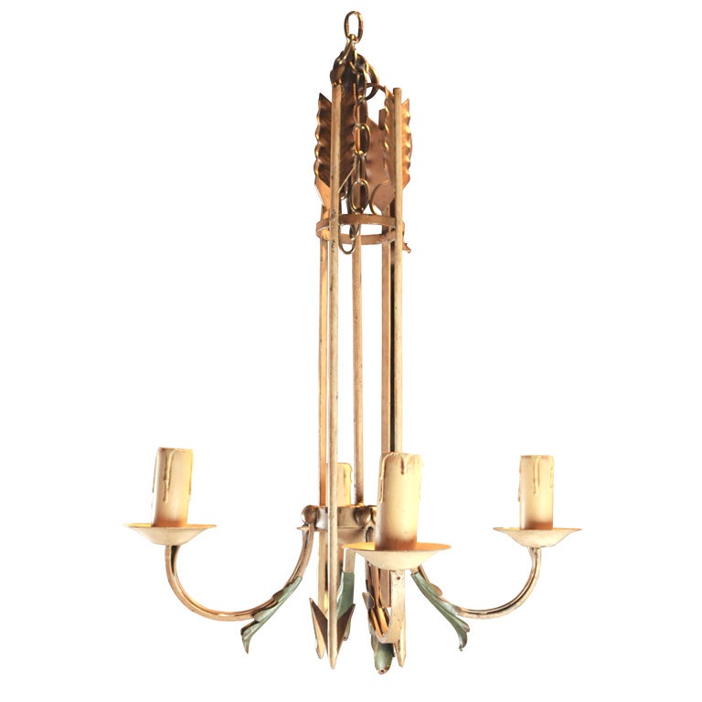 French Wrought Iron Arrow Chandelier