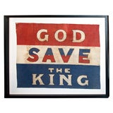 "God save the Queen" framed flag