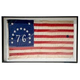 Vintage framed USA flag