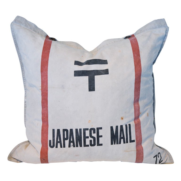 Vintage Japanese mail pillow at 1stdibs