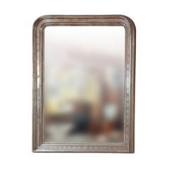 Antique large French Louis-Philippe style silvered mirror