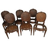SET OF 6  LOUIS  XVI  DINING CHAIRS