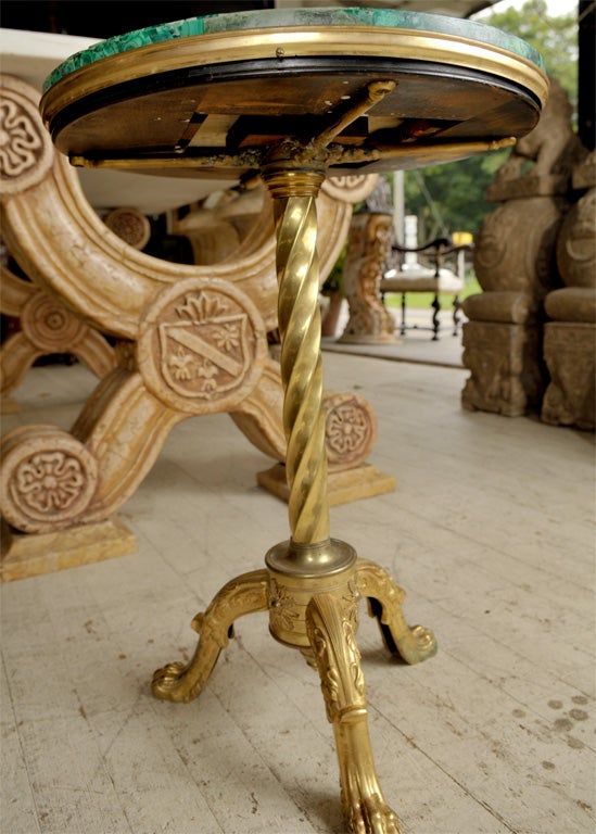 MALACHITE  TOPPED, GILT BRONZE  GUERIDON 3