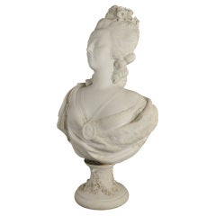 Antique Sevres Bisque Bust Of Marie Anoinette