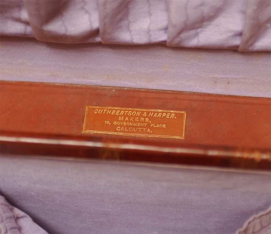 British Colonial Crocodile Case on Custom Stand from the 1920s 3