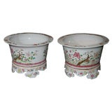 Pair of early 20th century Chinese porcelain planters