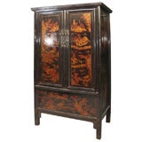 Chinese 19th century chinoiserie wedding cabinet armoire