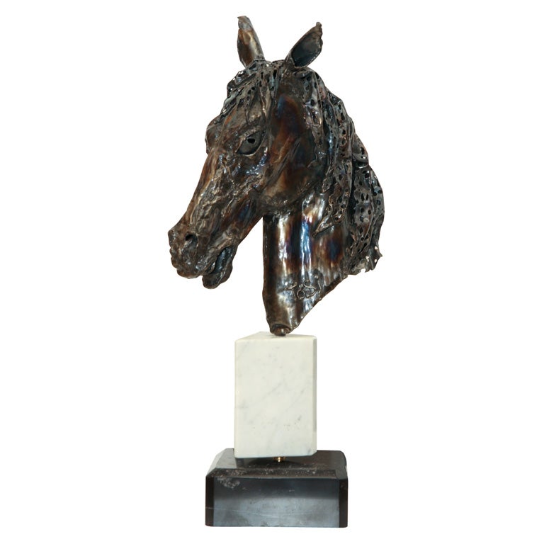 Horse Head Bronze Sculpture For Sale