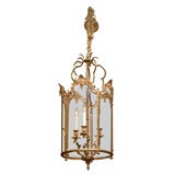18thC LOUIS XV STYLE HALL LANTERN, BRONZE