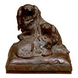 BRONZE STATUE OF KING CHARLES SPANIELS