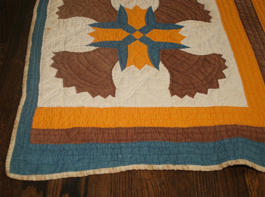 American 19th Century Coxcomb Quilt