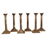 Set of six English candlesticks