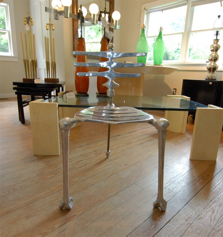 Original  Aluminum and Steel Skeletal Chair by Michael Aram