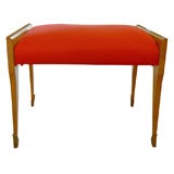 Pair of Red Cushioned Small Benches