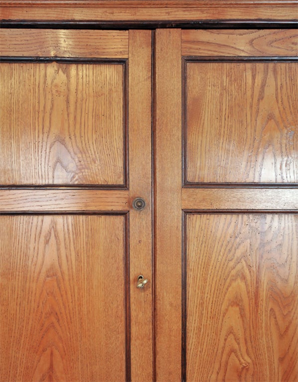 Victorian English Elm Corner Cupboard For Sale