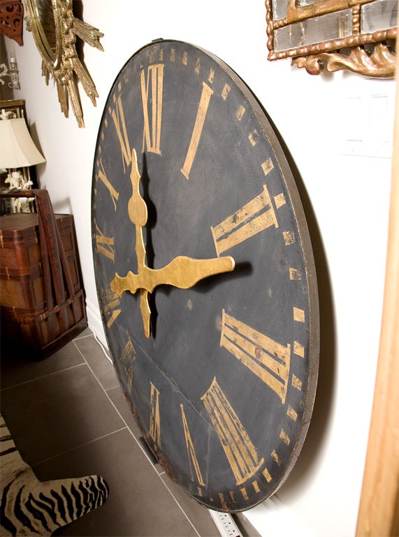Large 19th C. French tower clock face 3