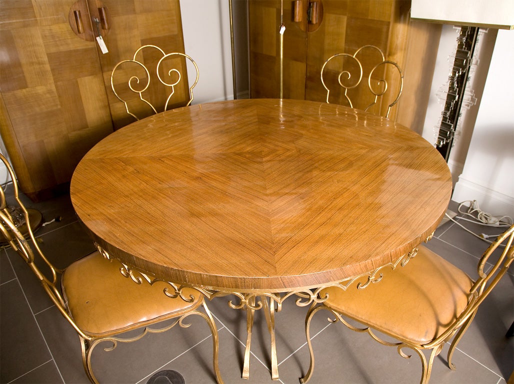 Table and 6 chairs by Jean Charles Moreux In Good Condition For Sale In Los Angeles, CA