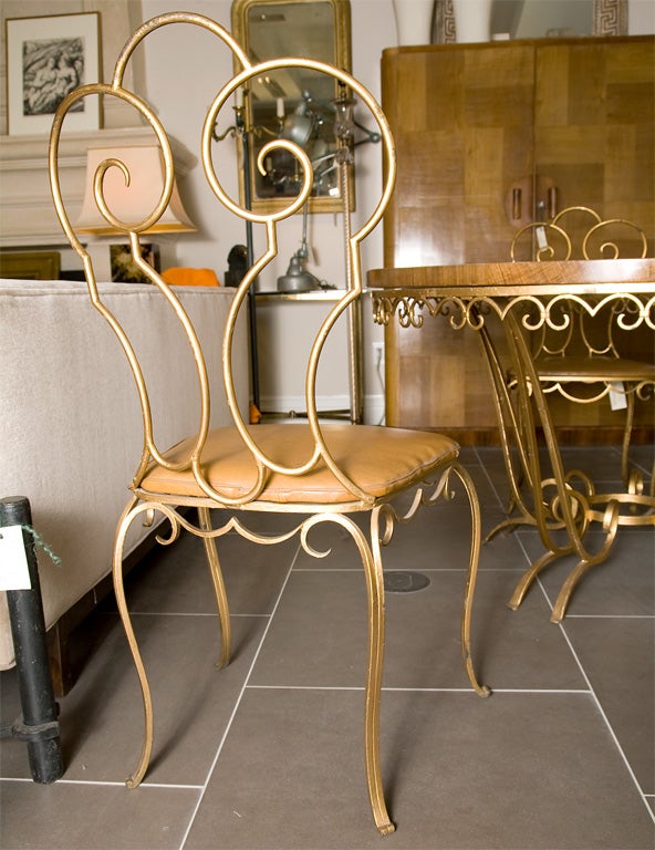 Table and 6 chairs by Jean Charles Moreux For Sale 3