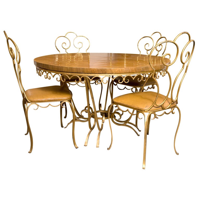 Table and 6 chairs by Jean Charles Moreux For Sale