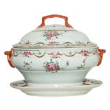Chinese Export Famille Rose  Soup Tureen, Cover and Stand