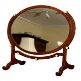 English, George III mahogany oval dressing mirror