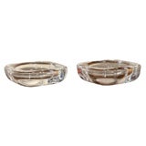 Pair of Crystal low bowls by Hadeland