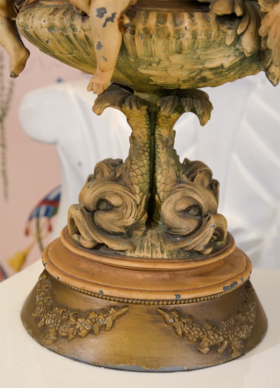 Vintage Seahorse Cherub Lamp 3