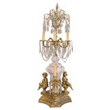 Fabulous Vintage Capodimonte Cherub Candelabra Lamp