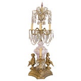 Fabulous Retro Capodimonte Cherub Candelabra Lamp