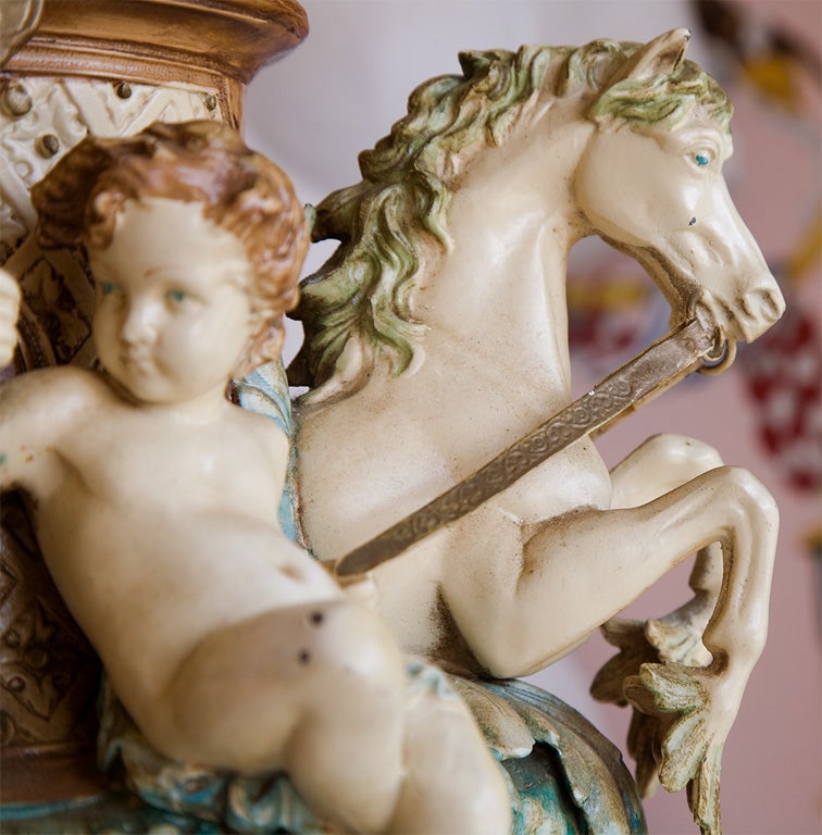 Crystal Seahorse Cherub Candelabra Lamp 1