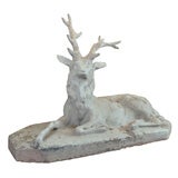 Composed Stone Stag on Platform