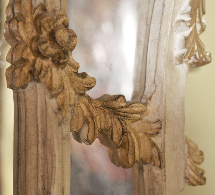 Mid-20th Century Beautiful Parcel and Gilt Over the Mantle Mirror