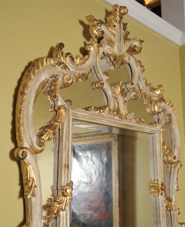 Beautiful Parcel and Gilt Over the Mantle Mirror 3