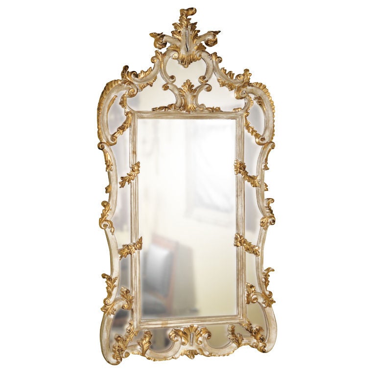 Beautiful Parcel and Gilt Over the Mantle Mirror
