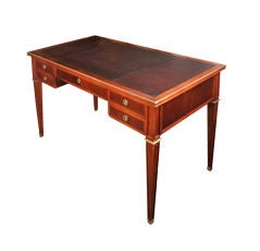 Stamped Jansen Mahogany Knee Hole Desk