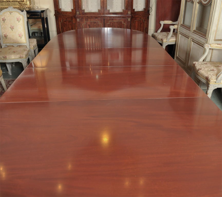 French Stamped Jansen Mahognay Dining Table