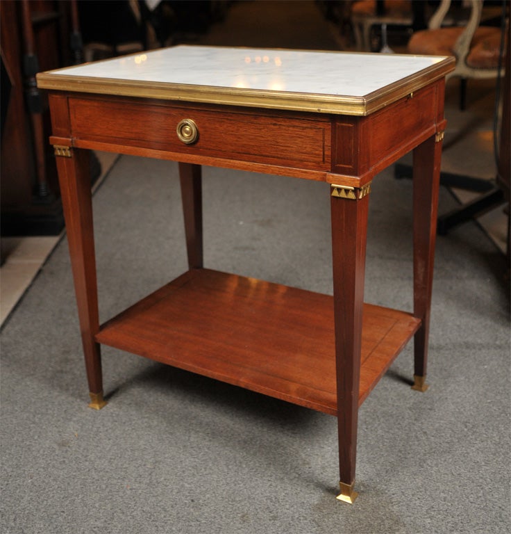 Pair Maison Jansen Mahogany End Tables In Excellent Condition In Stamford, CT