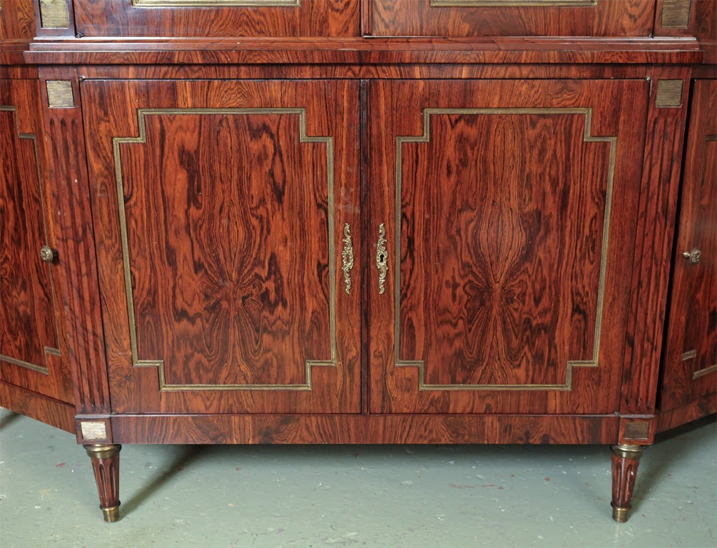 Custom-Made Maison Jansen Rosewood Breakfront Bookcase In Good Condition For Sale In Stamford, CT