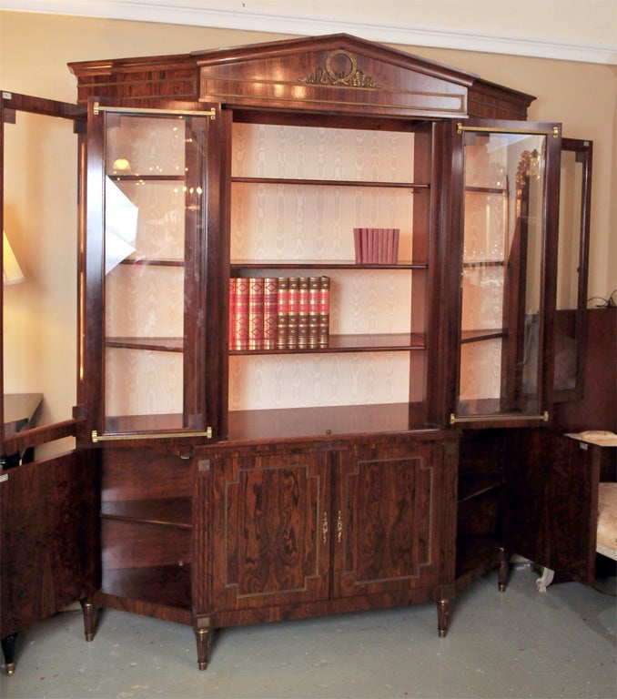 Custom-Made Maison Jansen Rosewood Breakfront Bookcase For Sale 2