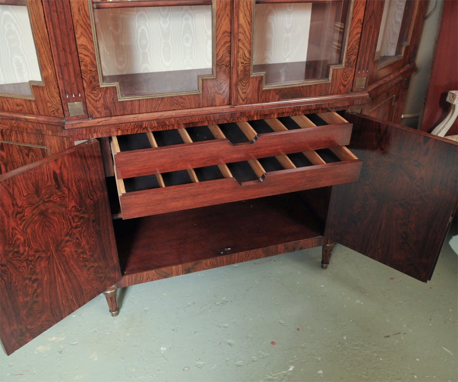 Custom-Made Maison Jansen Rosewood Breakfront Bookcase For Sale 4