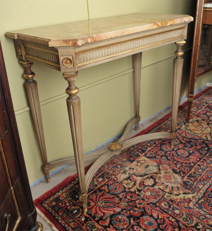 Pair Maison Jansen Marble Top Consoles