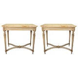 Pair Maison Jansen Marble Top Consoles Pair Maison Jansen Marble Top Consoles