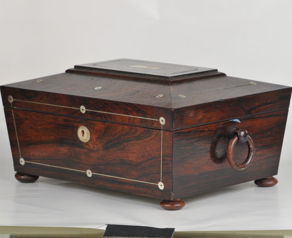 English Rosewood Sewing Box 1