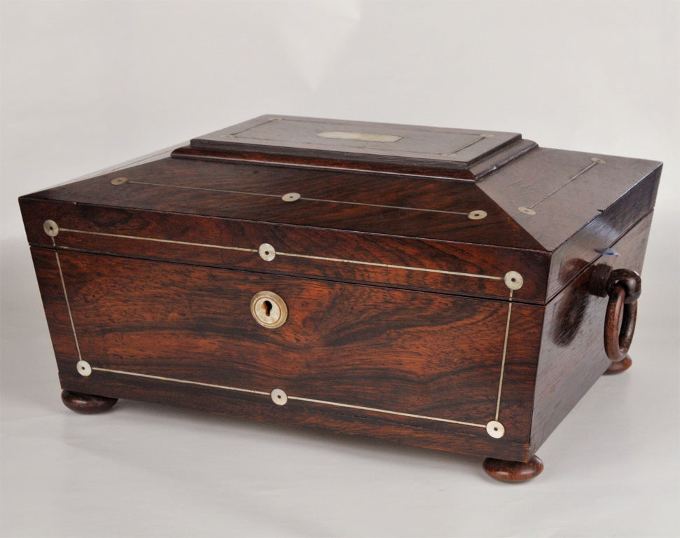 English Rosewood Sewing Box 6