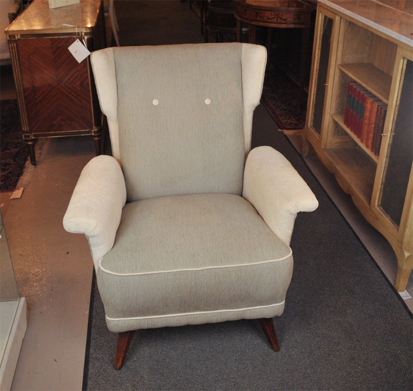 Pair Art Deco Wingback Chairs