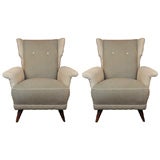 Pair Art Deco Wingback Chairs