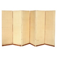 1940's French Grass Cloth Folding Screen 12