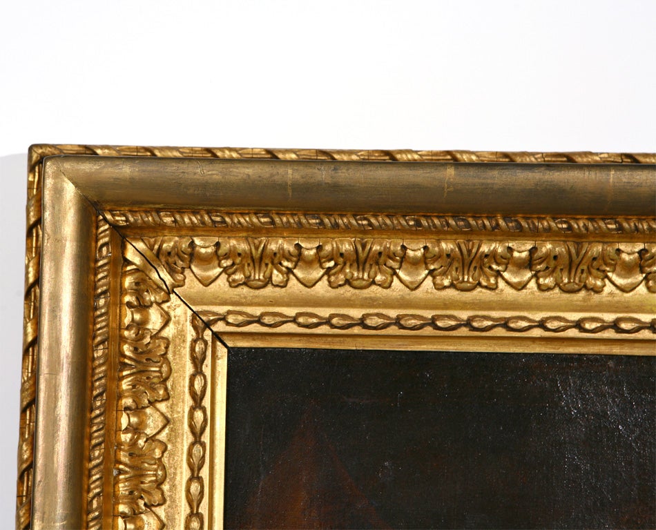 Late-18th-century oil painting on canvas in a 19th-century giltwood frame.